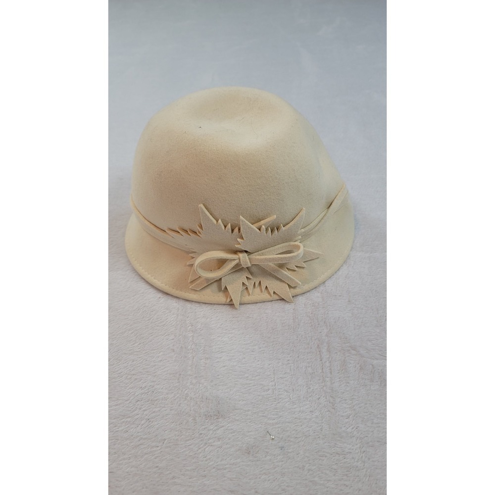 Vintage Med Women's Khaki Tan Beige Hat Glenover Fawn Tra Felt 100% Wool